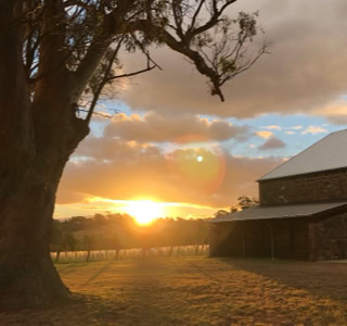 The Waterton Hall Barn on sunset